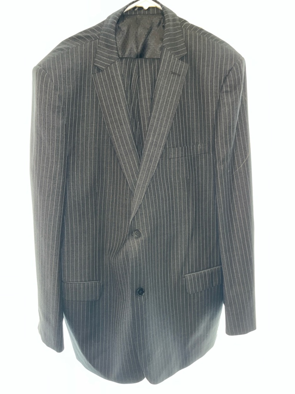 Men's Charcoal Pinstripe Two-Button Suit